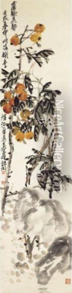 Loquat Oil Painting - Wu Changshuo