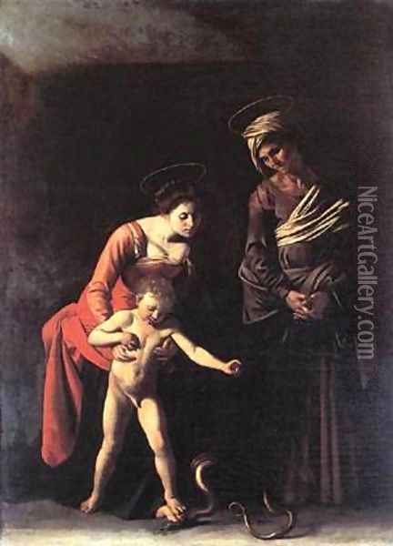 Madonna with the Serpent Oil Painting - Michelangelo Merisi Da Caravaggio