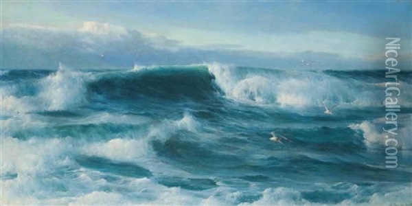 A Ground Sea Oil Painting - David James