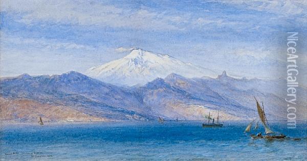 Mount Etna, The Straits Of Messina Oil Painting - William Simpson