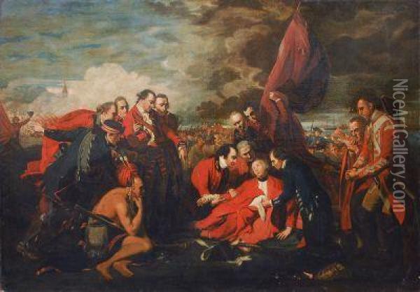 Der Tod Des Generals Wolfe In Der Schlacht Von Quebec Oil Painting - Benjamin West