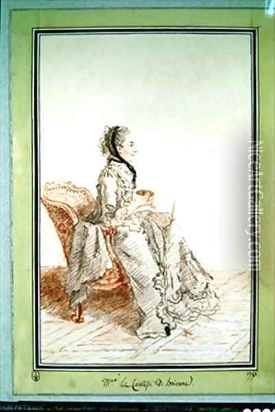 La comtesse de Brionne Oil Painting - Louis Carrogis Carmontelle