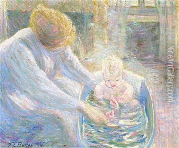 The Bath, Giverny Oil Painting - Theodore Earl Butler