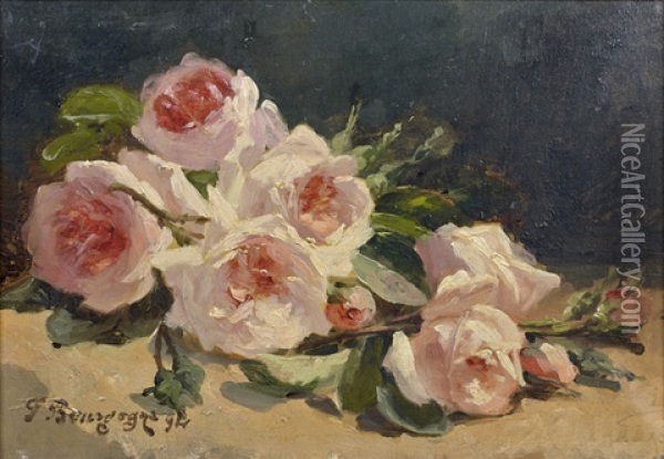Jetee De Roses Oil Painting - Pierre Bourgogne