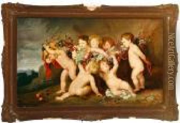 The Fruit Wreath Oil Painting - Peter Paul Rubens