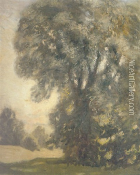 The Wind In The Trees Oil Painting - Sir George Clausen