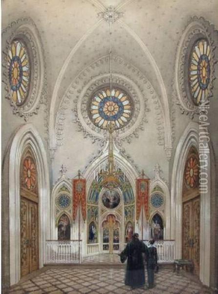 Interieur D'une Chapelle Orthodoxe Oil Painting - Hippolyte Garneray