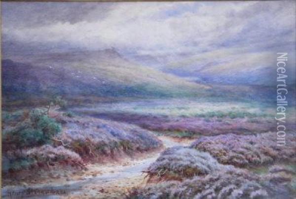Moorland. Oil Painting - Henry Stannard