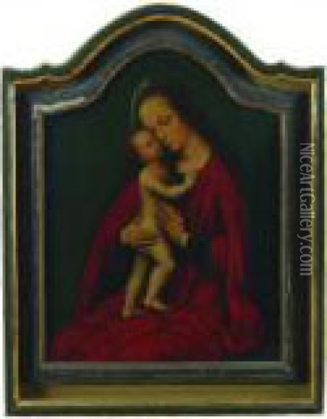 Madonna And Child Oil Painting - Ambrosius Benson