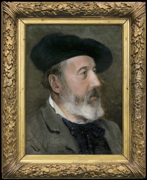 Portrait Of Amedee Baudit (a Swiss Artist) Before Oil Painting - Alexandre de Gassowski