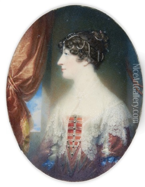 Portrait Of A Lady, Possibly Williamina Belsches-stuart Of Fettercairn (circa 1776-1810) Oil Painting - George Sanders