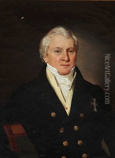 Portrait Of A Gentleman Oil Painting - Louis Auguste Francois Aumont