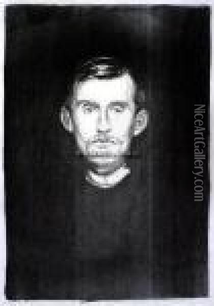 Selvportrett Ii Oil Painting - Edvard Munch