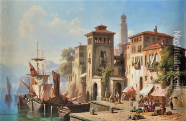 Limone Sul Garda Oil Painting - Christian Friedrich Mali