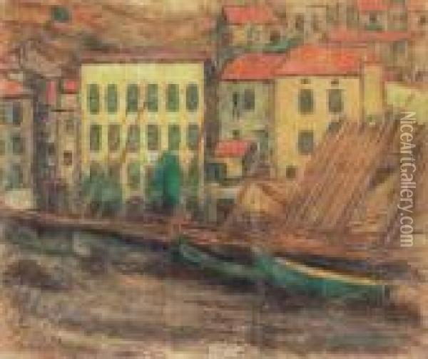 Harbour In Fiume Oil Painting - Jozsef Rippl-Ronai