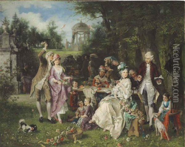 The Picnic Oil Painting - Carl Herpfer