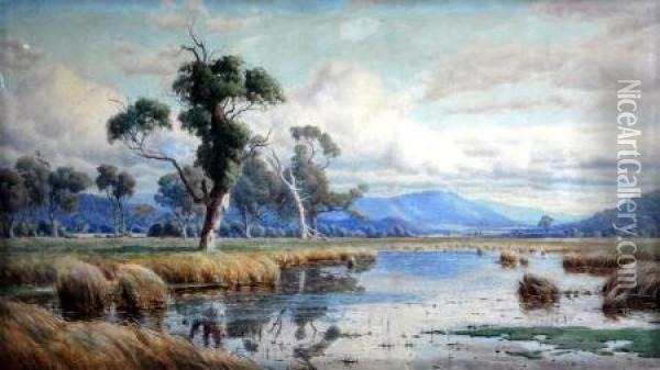  headwaters Of Theyarra  Oil Painting - John Robert Mather