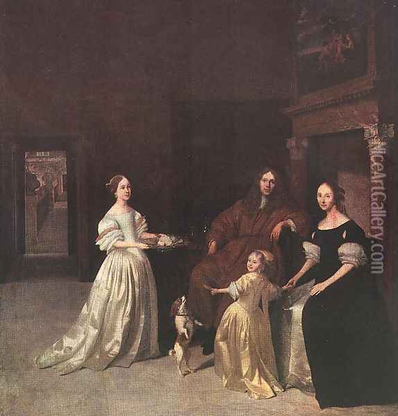 A Family Group 1670 Oil Painting - Jacob Ochtervelt