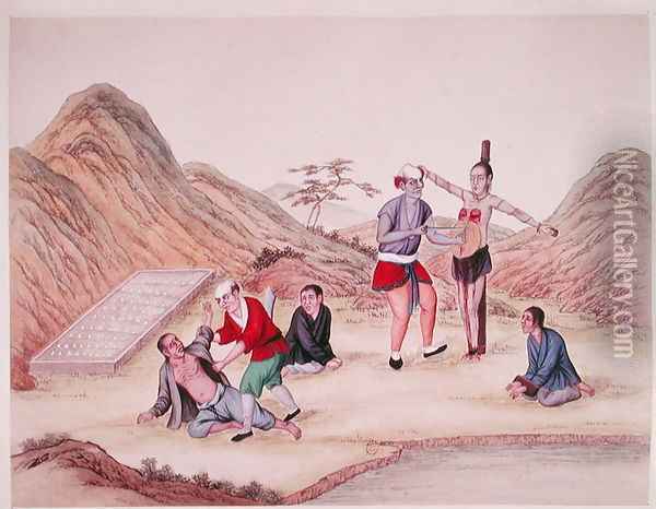 Methods of punishing criminals in China Oil Painting - Anonymous Artist