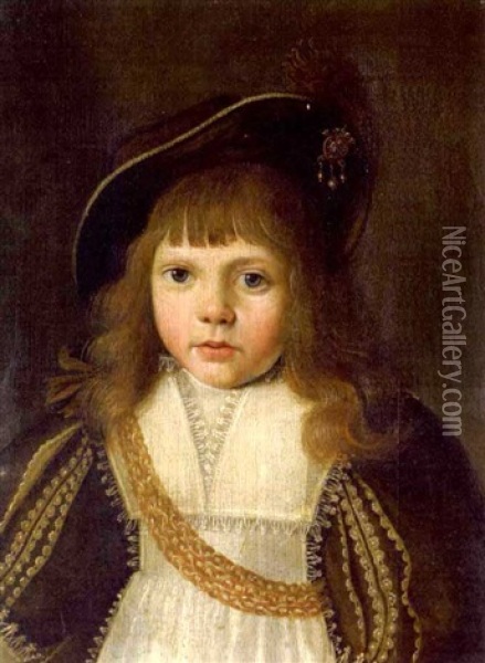 A Portrait Of A Young Boy, With A Gold Chain Oil Painting - Jacob Gerritsz Cuyp