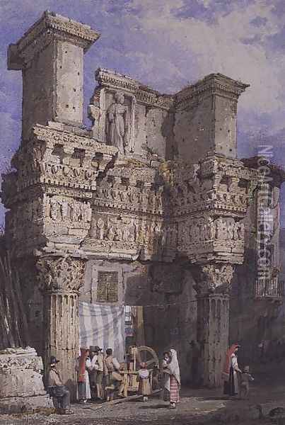 Forum of Nerva, Rome Oil Painting - Samuel Prout