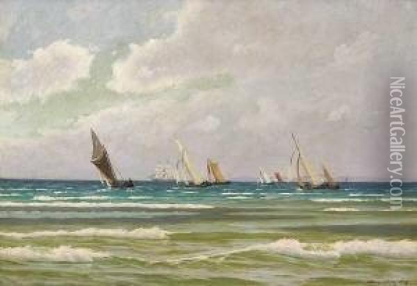 Marine. Oil Painting - Alfred Theodor Olsen