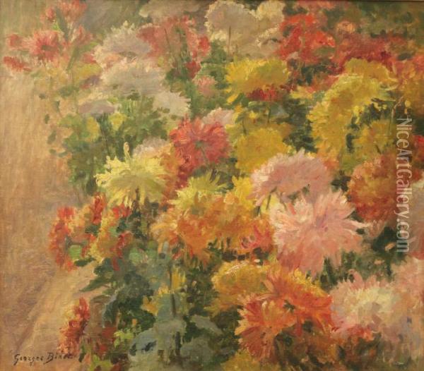 Le Parterre De Fleurs Oil Painting - Georges Binet