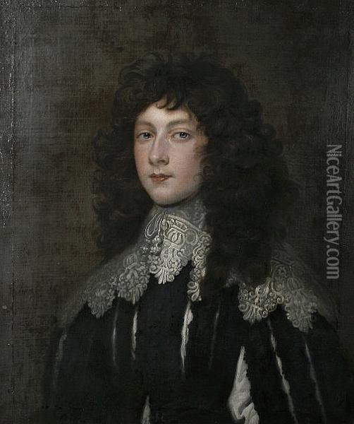 Portrait Of A Young Gentleman Oil Painting - Cornelius Jonson