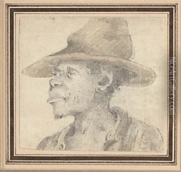 Study Of A Cape-coloured Gentleman In A Hat Oil Painting - Samuel Daniell