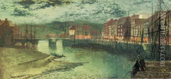 Whitby Docks Oil Painting - John Atkinson Grimshaw