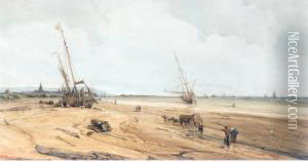 The Beach At Calais Oil Painting - Francois Louis Thomas Francia