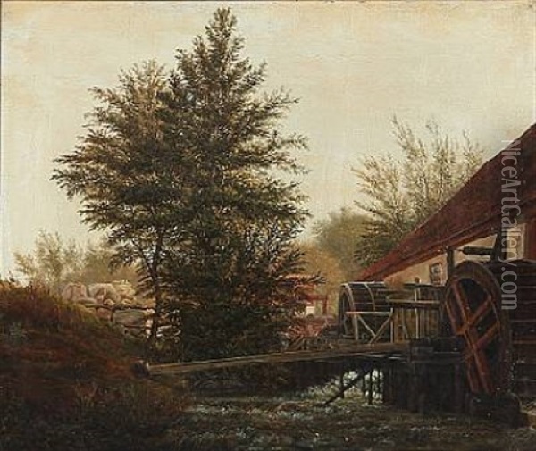Summer Day At A Water Mill Oil Painting - Thorald Brendstrup