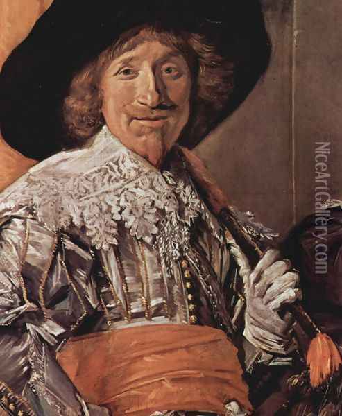 Company of Captain Reinier Reael, known as the 'Meagre Company' (detail 5) Oil Painting - Frans Hals
