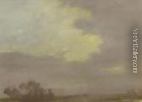 Cloud Study With Distant Trees Oil Painting - George Clausen