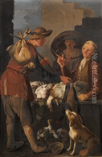 A Wild Fowl Seller Oil Painting - Giacomo Francesco Cipper