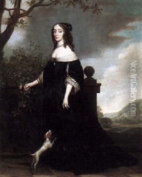 Portrait Of Elizabeth Stuart, Queen Of Bohemia Oil Painting - Gerrit Van Honthorst