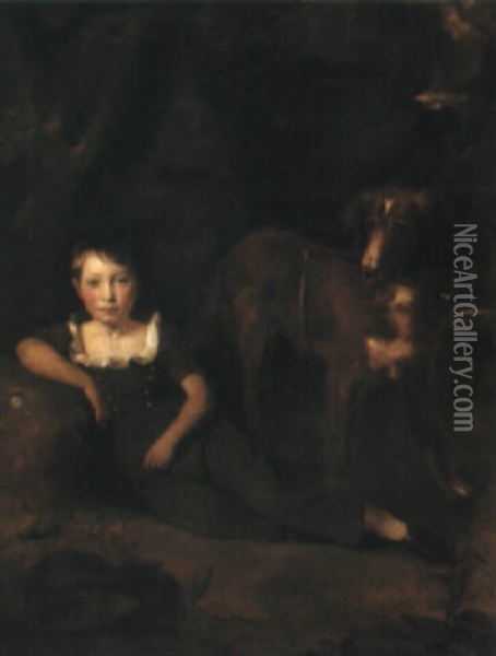 Portrait Of William Murray Nairne, Later 6th Baron Nairne, As A Boy Oil Painting - John Watson Gordon