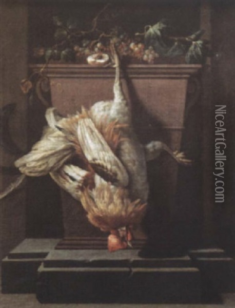 Nature Morte Aux Fruits Et Au Coq Oil Painting - Nicolas de Largilliere