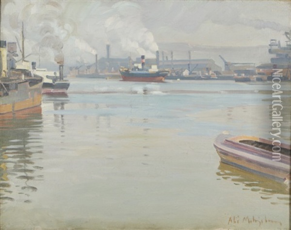 Harbour Oil Painting - Alarik (Ali) Munsterhjelm