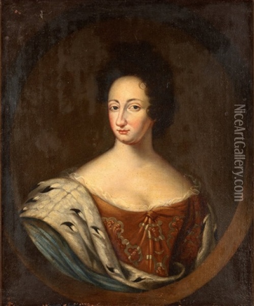 Queen Ulrika Eleonora The Elder (1656-1693) Oil Painting - David Klocker Von Ehrenstrahl