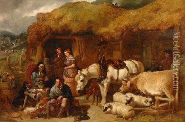 British. The Highland Gamekeeper Oil Painting - John Frederick Herring Snr