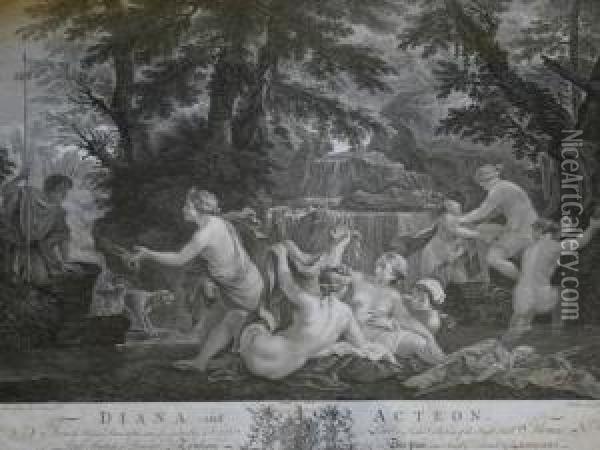 Diana And Actaeon Oil Painting - Cirlce Of Filippo Lauri