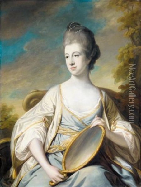 Portrait Of Mary Dering, Daughter Of Sir Edward Dering, 5th Bt. Oil Painting - Francis Cotes