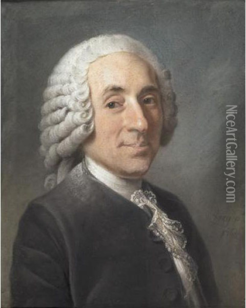 Portrait De Jean-baptiste-francois Durey De Bourneville-mesnieres Oil Painting - Franz Bernhard Frey