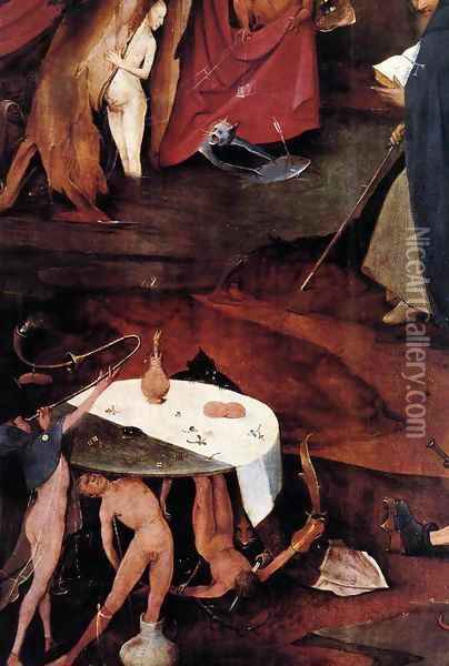 Triptych of Temptation of St Anthony (detail) 14 Oil Painting - Hieronymous Bosch