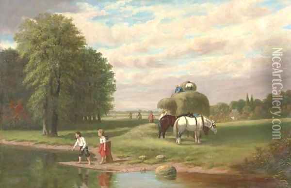 Summer in the Country Oil Painting - Samuel S. Carr