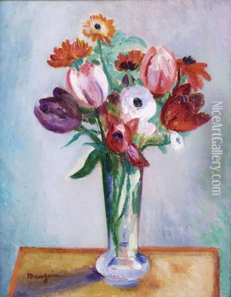 Vase De Fleurs Oil Painting - Henri Charles Manguin