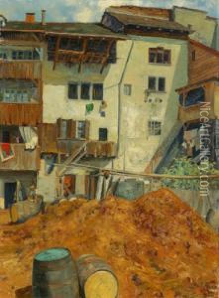 Gerberhaus In Freiburg Oil Painting - Josef Engelhart