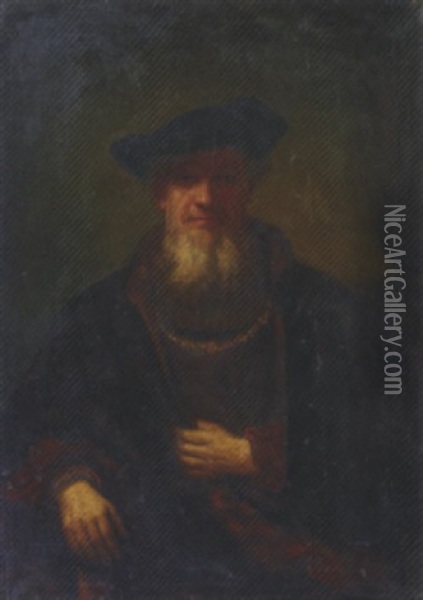 An Old Man In A Fur-lined Coat Oil Painting -  Rembrandt van Rijn