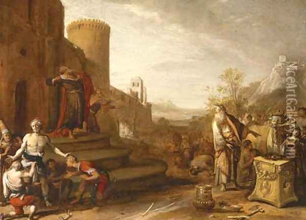 Saint Paul and Saint Barnabus at Lystra Oil Painting - Bartholomeus Breenbergh
